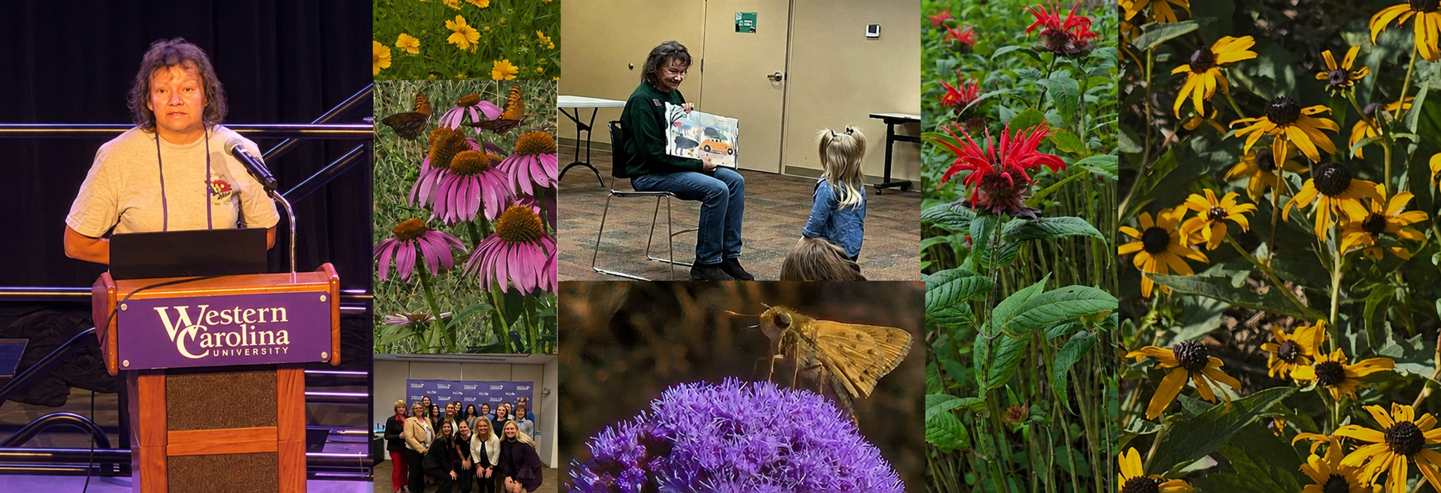 Nature on the Brink in action: a presentation, story time, community learning, native flowers, and butterflies