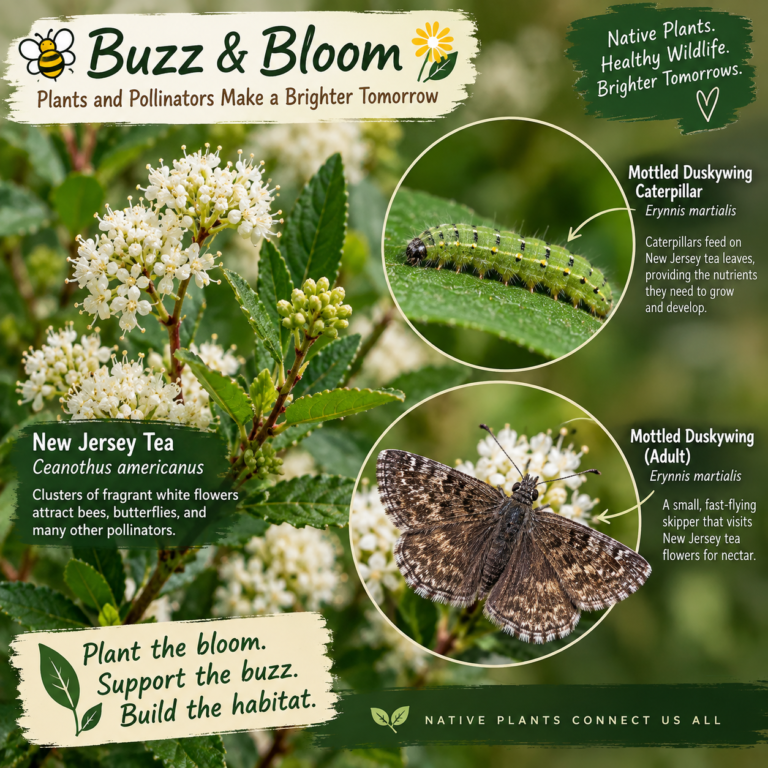 🌸🦋 Buzz & Bloom: New Jersey Tea + Mottled Duskywing 🦋🌸