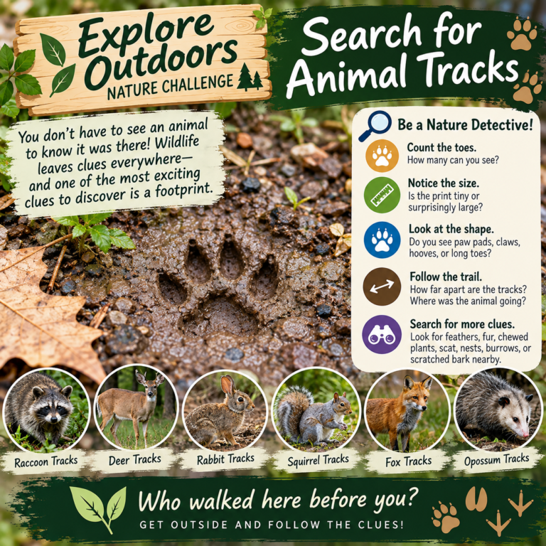 🐾 Explore Outdoors Nature Challenge: Search for Animal Tracks! 🐾