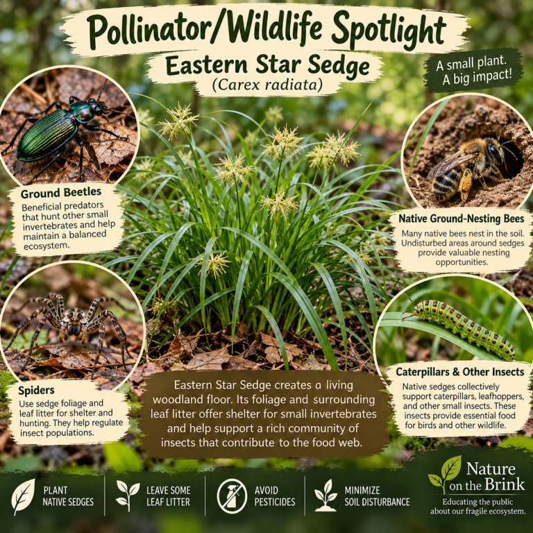 🐝🕷️ Pollinator/Wildlife Spotlight: The Hidden Wildlife of Eastern Star Sedge! 🌿🐞
